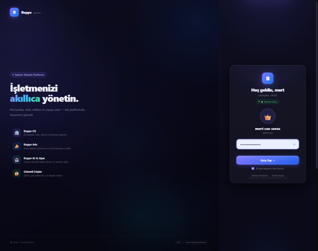 Beppe Sisteme Giriş